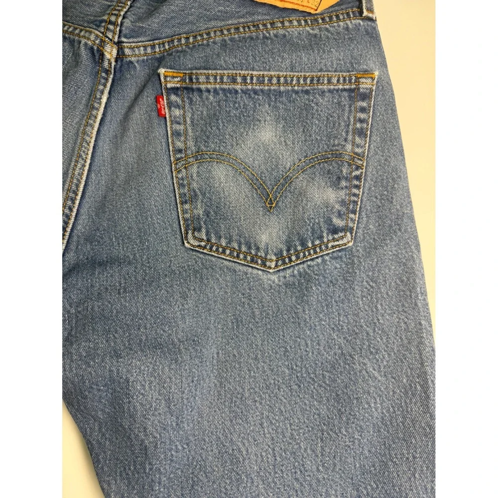 Levis 501XX Mens Straight Leg Button Fly Blue Denim Jeans 34x28 Made in Mexico